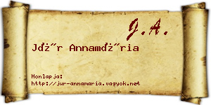 Jür Annamária névjegykártya